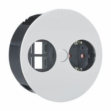 Bachmann TWIST ugradbena utičnica mat bijela za kuhinjski pult 1x220V 1x prazna 931.233