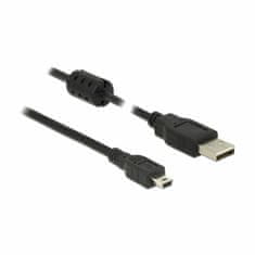 Delock USB kabel A-B mini 2m dvostruko zaštićeni crni 84914