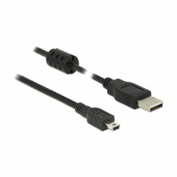 Delock USB kabel A-B mini 2m dvostruko zaštićeni crni 84914
