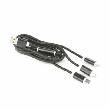 CABLEXPERT USB kabel Lightning/micro/TypeC 1m crni za napajanje CC-USB2-AM31-1M