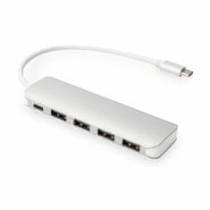 Digitus USB 3.0 hub 4xA + TypeC srebrni DA-70242-1