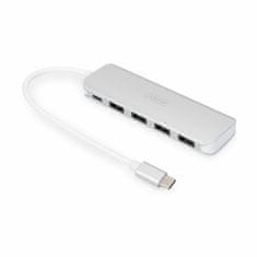 Digitus USB 3.0 hub 4xA + TypeC srebrni DA-70242-1