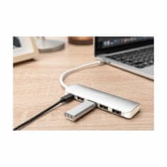 Digitus USB 3.0 hub 4xA + TypeC srebrni DA-70242-1