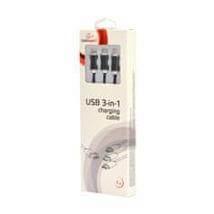 CABLEXPERT USB kabel Lightning/micro/TypeC 1m crni za napajanje CC-USB2-AM31-1M