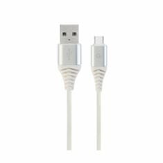 CABLEXPERT USB A-C kabel 2 m, pamučna zaštita, bijela CC-USB2B-AMCM-2M-BW2