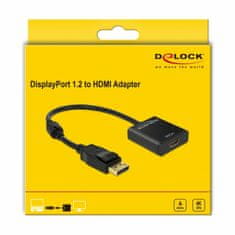 Delock adapter DisplayPort-HDMI aktivni 4K 30Hz 20 cm 62607