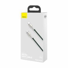 BASEUS USB kabel C-C 2m 100W 20V 5A Cafule metalni pleteni zeleni CATJK-D06