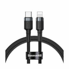 BASEUS Kabel TypeC/Lightning 1m 20W PD Cafule pleteni sivo/crni CATLKLF-G1
