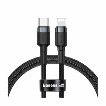 BASEUS Kabel TypeC/Lightning 1m 20W PD Cafule pleteni sivo/crni CATLKLF-G1
