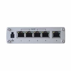 Teltonika Giga preklopnik s 5 portova, 4x PoE, 120W, DIN Mini, metalno kućište, TSW100