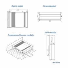 Teltonika Giga preklopnik s 5 portova, 4x PoE, 120W, DIN Mini, metalno kućište, TSW100