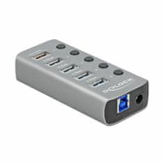 Delock USB 3.2 hub 4xA + 1x priključak za brzo punjenje 63262