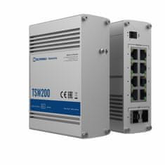 Teltonika Giga preklopnik 8-portni 8x PoE 2xSFP 240W DIN Mini TSW200
