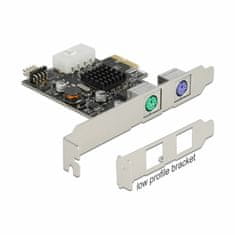 Delock kartica PCIe 2x PS2 + 1xUSB + niski profil 90049