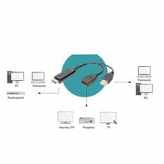 Digitus HDMI adapter M-DisplayPort 4K 30Hz 20 cm AK-330101-002-S