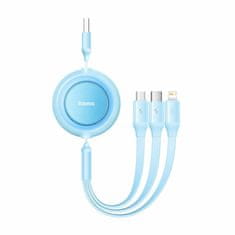 BASEUS USB kabel za punjenje 3u1 Lightning/TypeC/Micro 3.5A svijetlo/plavi 1.1m