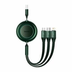 BASEUS USB kabel za punjenje 3u1 Lightning/TypeC/Micro 3.5A zeleni 1.1m CAMJ010006