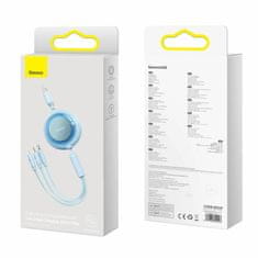 BASEUS USB kabel za punjenje 3u1 Lightning/TypeC/Micro 3.5A svijetlo/plavi 1.1m