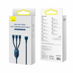 BASEUS USB kabel TypeC/TypeA 2v3 Lightning /TypeC/Micro 100W 1,2 m ljubičasti CASS030105