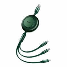 BASEUS USB kabel za punjenje 3u1 Lightning/TypeC/Micro 3.5A zeleni 1.1m CAMJ010006