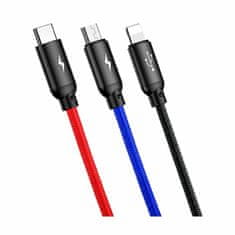 BASEUS USB kabel za punjenje 3u1 Lightning/TypeC/Micro 3.5A tri boje 1.2m