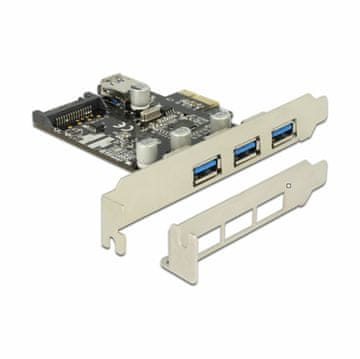 Delock kartica PCIe USB 3.0 3xA + 1xA interno + niskoprofilna 89301