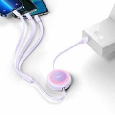 BASEUS USB kabel za punjenje 3u1 Lightning/TypeC/Micro 3.5A ljubičasti 1.1m CAMJ01000