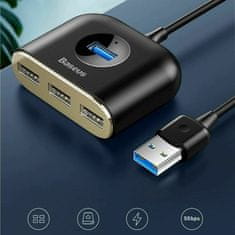 BASEUS USB 3.0 hub 4xTipA 1m crni CAHUB-AY01