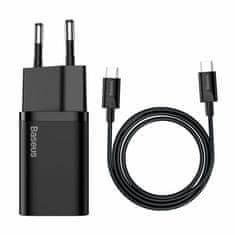 BASEUS punjač s kabelom 25W TypeC/TypeC crni QC Super Si TZCCSUP-L01