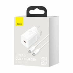 BASEUS punjač s kabelom 25W TypeC/TypeC bijeli QC Super Si TZCCSUP-L02