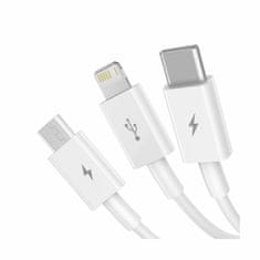 BASEUS USB kabel 3u1 Lightning/TipC/Micro 1,5 m bijeli CAMLTYS-02