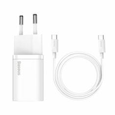BASEUS punjač s kabelom 25W TypeC/TypeC bijeli QC Super Si TZCCSUP-L02