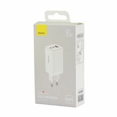 BASEUS punjač 65W USB 2xTipC TipA GaN5 ProQC bijeli CCGP120202