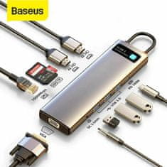 BASEUS USB 3.0 Type-C 11-u-1 priključna stanica sive boje CAHUB-CT0G