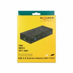 Delock USB 3.0 hub 4xA DIN 15kV ESD zaštita 63309