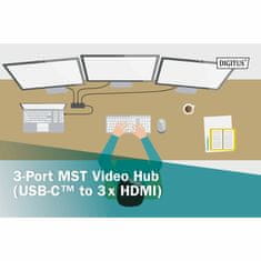 Digitus multiplikator USB C - 3x HDMI 4K/60Hz MST DS-45333