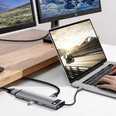 BASEUS USB 3.0 Type-C 11-u-1 priključna stanica sive boje CAHUB-CT0G