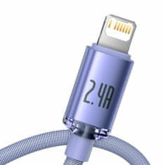 BASEUS USB/Lightning kabel 1,2 m 2,4 A Kristalno sjajna ljubičasta CAJY000005