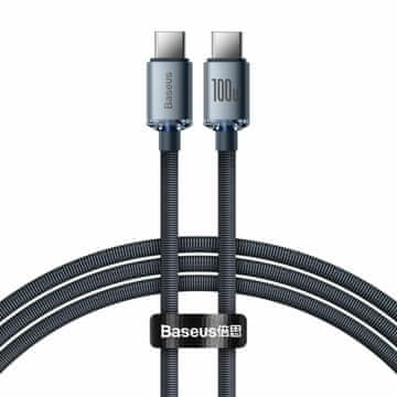 BASEUS USB kabel C-C 1,2 m 100 W PD Crystal Shine crni CAJY000601
