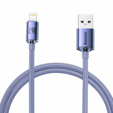 BASEUS USB/Lightning kabel 1,2 m 2,4 A Kristalno sjajna ljubičasta CAJY000005