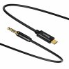 kabel TypeC AUDIO - priključak 3,5 mm 1,2 m crni CAM01-01