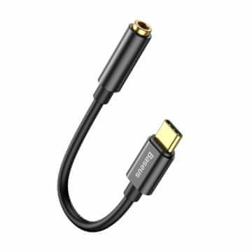 BASEUS adapter AUDIO USB TypeC-Priključak 3,5 mm stereo 9 cm crni CATL54-0G