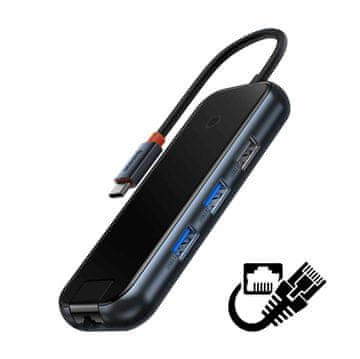 BASEUS USB 3.0 Type-C 5-u-1 priključna stanica crna WKJZ010113