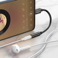 BASEUS adapter AUDIO USB TypeC-Priključak 3,5 mm stereo 9 cm crni CATL54-0G