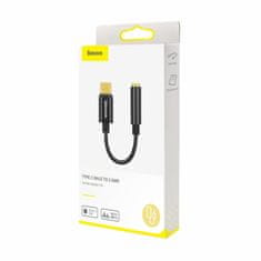 BASEUS adapter AUDIO USB TypeC-Priključak 3,5 mm stereo 9 cm crni CATL54-0G