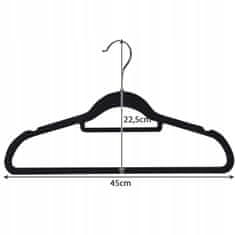 Set od 20 baršunastih vješalica za odjeću 45cm