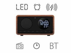 Manta RDI912 RIMINI radio/sat/budilica/ Qi punjač, ​​5 u 1, FM Radio, Bluetooth, microSD/AUX/USB-C, crni (Velvet Black)