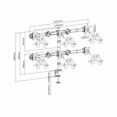 S-box stolni nosač za 6 monitora LCD-352/6 crni