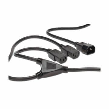 Digitus Kabel za napajanje 220V EURO 1xC14 - Y 2xC13 1,7 m
