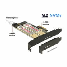 Delock PCIe kontroler kartice x4 1xM.2 NVMe + 1xM.2 NGFF + niski profil